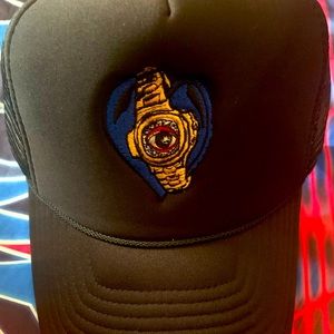 Black & Blue patek ya heart rsmxnyc trucker hat mesh back